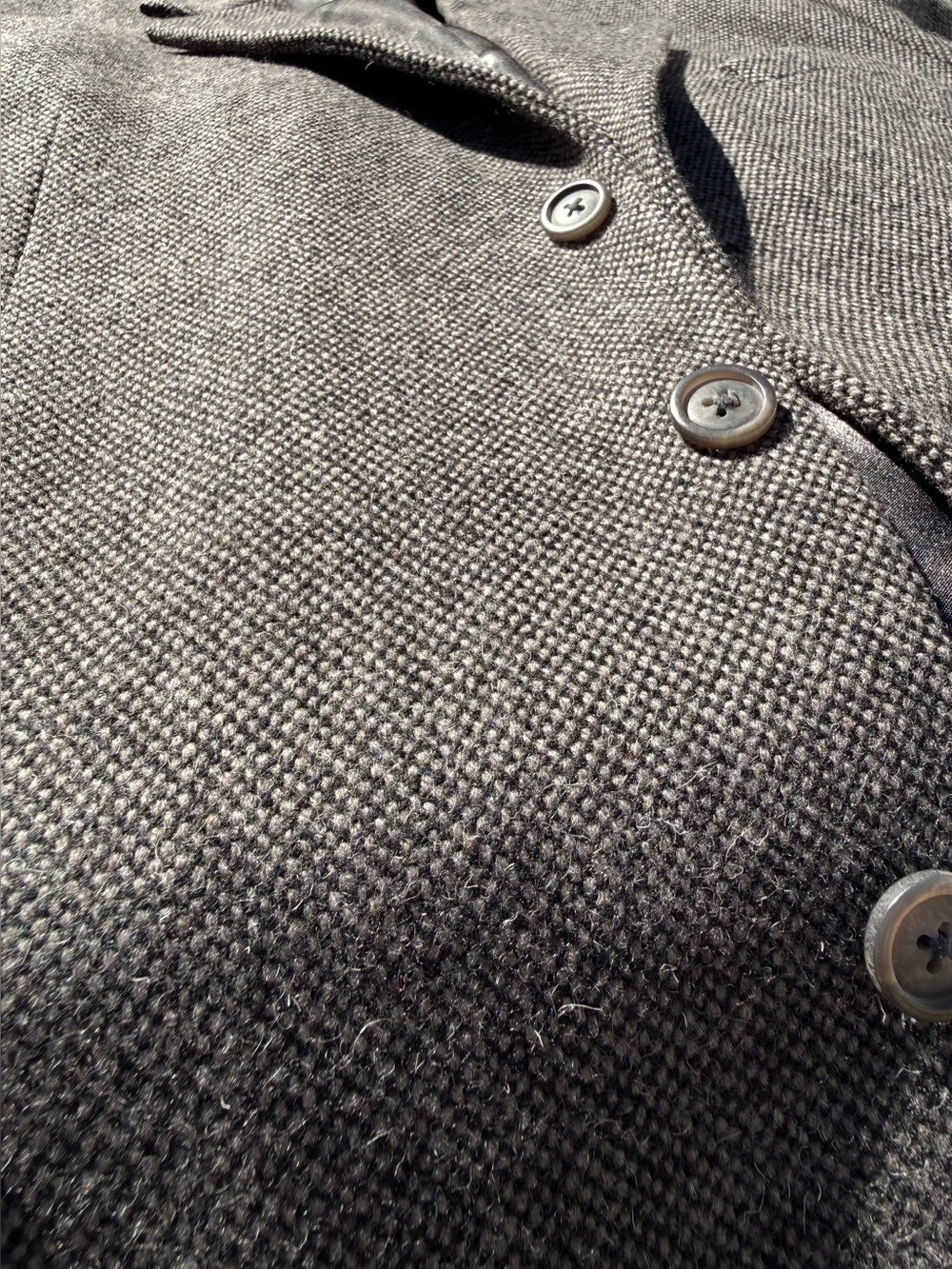 Protocol Mens 46S Pure Virgin Wool Blazer Sport Coat Jacket Grey Tweed 3 Button